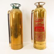 2 Vintage Brass Fire Extinguishers, Presto & Other