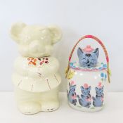 Turnabout Mouse & Three Little Kittens Cookie Jars