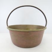 Antique Brass Apple Butter Kettle with Bail Handle