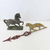 Vintage Horse Weathervane & Metal Horse figure