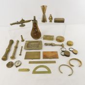 Brass Pestles, Boxes, Loupes, Powder Flask & more