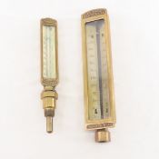 2 Vintage Brass Industrial Boiler Thermometers