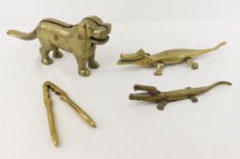 Vintage Solid Brass Nutcrackers, Alligators & Dog