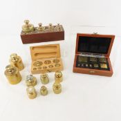 Collection of Vintage Solid Brass Scale Weights