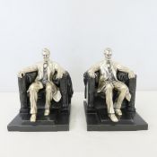 Philadelphia Mfg Co Lincoln In The Chair Bookends