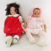2 Antique Ideal Composition & Cloth Baby Dolls
