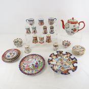 Japanese Ceramic teapot, plates, S&P shakers, cups