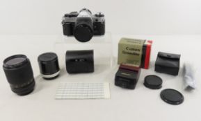 Canon AE-1 Program 35mm Film Camera & More