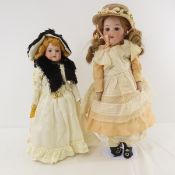 2 Antique A. Marseilles Bisque Head Dolls