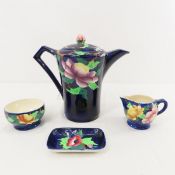 Maling England Teapot, Sugar, Creamer, small tray