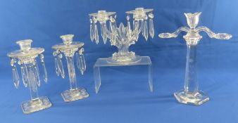 Fostoria Baroque & Etch C-2 Pattern Candelabras