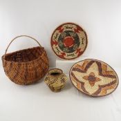 Chippewa, Navajo & Other Native Woven Baskets