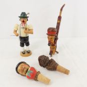 Anri bottle stoppers, incense figure, wood pipe