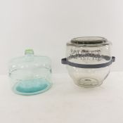 2 Antique Glass Kerosene Stove Jugs