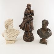 Apollo, Byron & Girl with Basket Statues