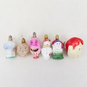 6 Vintage Christmas & other figural light bulbs