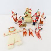 Vintage Santa Ornaments & figures, Chenille, Japan