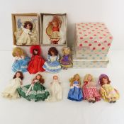 10 Bisque & 2 Plastic Nancy Ann Storybook Dolls