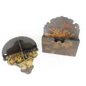 Vintage Japanese painted folding shelf & more