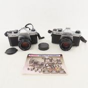2 Pentax K1000 35mm Film Cameras w/50mm f/2 Lens
