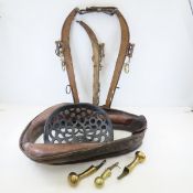 Vintage Horse Collar, Hame Knobs & Tractor Seat