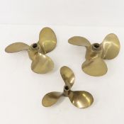 3 Vintage Solid Brass Michigan Boat Propellers