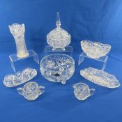 8 pcs. Crystal & Early American Pattern Glassware