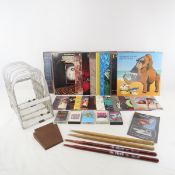 Vintage Albums, 45's, Tapes & Drum Sticks