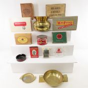Vintage Spittoon, Ashtrays, Cigar Boxes & More