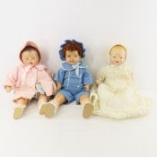 3 Antique Composition & Cloth Baby Dolls
