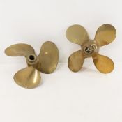 2 Vintage Solid Brass Michigan Boat Propellers