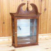 Vintage Wood Display Cabinet w/Glass Shelves
