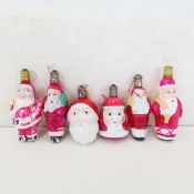 6 Vintage Santa Figural Light Bulbs