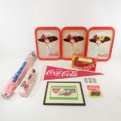 Coca-Cola Collectibles, Trays, Pennant, Van Bank