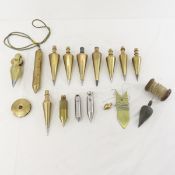 Collection of Vintage Solid Brass Plumb Bobs