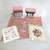 Needlepoint Foot Stools, Rug & More