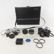 2 Yashica Electro 35 Cameras, Case & Accessories