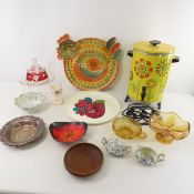 Ruby Glass Butter Dish, Glassware & Coffee Pot