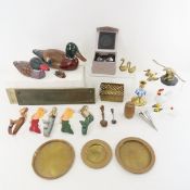 Hand Carved Wood Ducks, Brass Birds, Trays & More