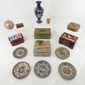 Vintage wood, brass, & other decorative boxes