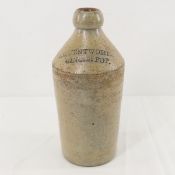 J E Wentworth Ginger Pop Stoneware Bottle