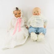 2 Antique Horsman Composition & Cloth Baby Dolls
