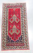 Vintage Hand Knotted Afghan Prayer Rug
