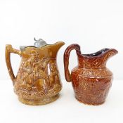 2 Bennington Rockingham Pottery Pitchers