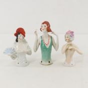 3 German Numbered Porcelain Half Dolls