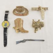 Lone Ranger Watch, Lions Club Pins & MIni Rifle