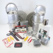 Fishing Basket, Lures, Camping Cookware & More
