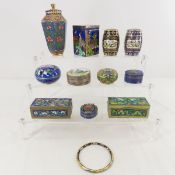 Cloisonne trinket boxes, stamp boxes and more