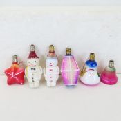 6 Vintage Holiday & Santa Figural Light Bulbs