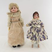 2 Antique Heubach Koppelsdorf Bisque Head Dolls
